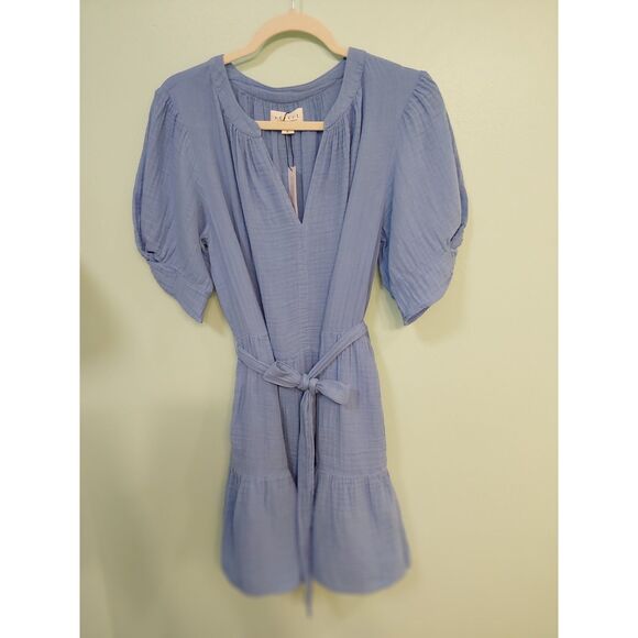 Velvet by Graham & Spencer Women's Bella Cotton Gauze Dress X-Large BLUE COLOR - Picture 3 of 16